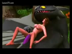 Huge, dark, animated princess fucking naked dragon
